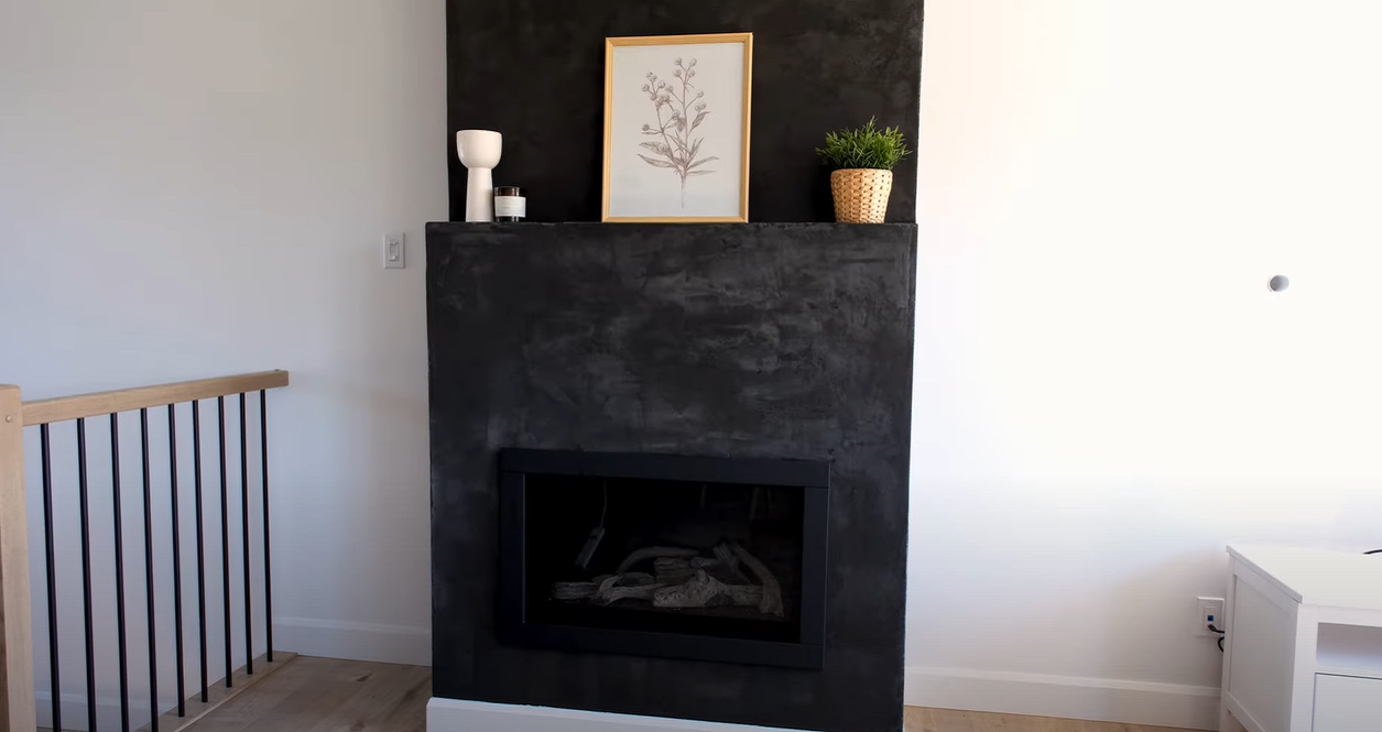 microconcrete fireplace